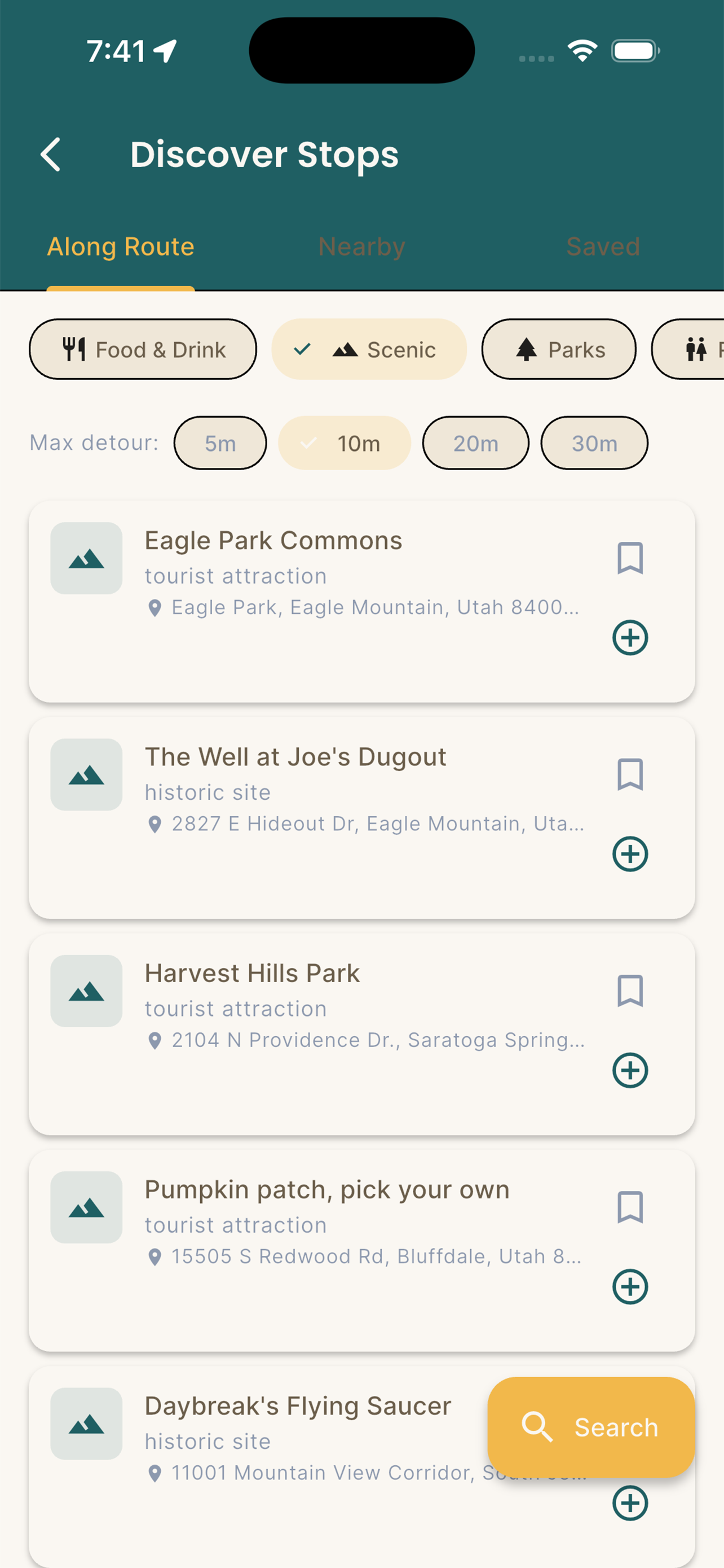 Discover stops screen